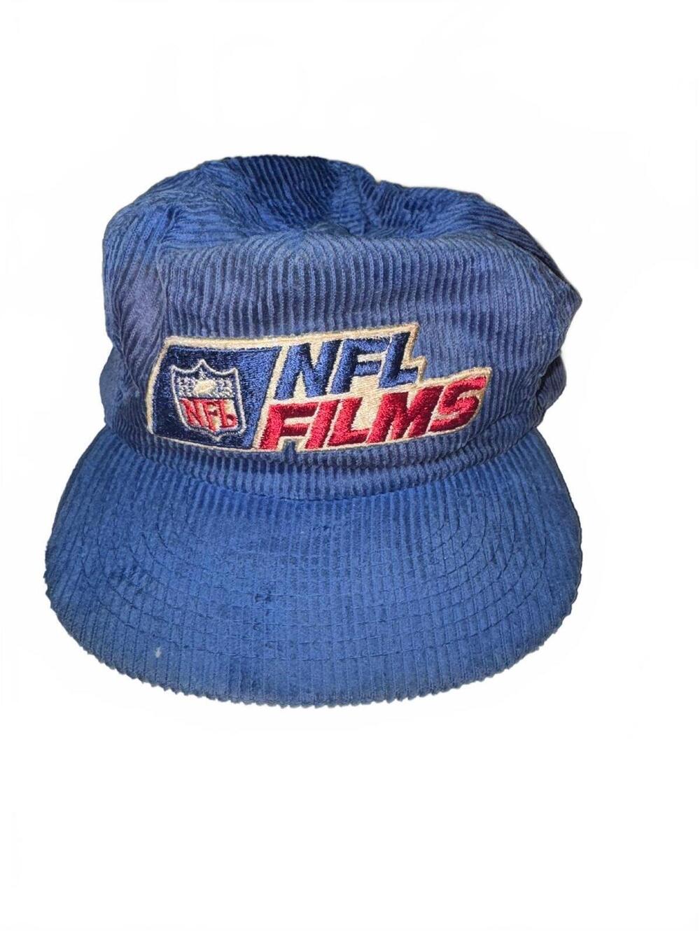 Vintage NFL Films Blue Corduroy Snapback Hat (Stained, Possible Collectors Item)